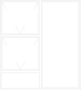 1190x1490 double opening top hung aluminium window