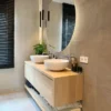 LED Mirror with warm white light. Mirror is currently on sale. Round Wall mirror that is 120cm diameter.