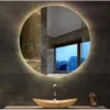 LED Mirror with warm white light. Mirror is currently on sale. Round Wall mirror that is 70cm diameter.