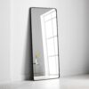 Large Mirror with Rounded Corners in Black Powder Coat Frame