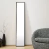 Long mirror for sale. Slender narrow and tall mirror in black frame.