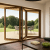 SFD3FG6LB-1790X2090-Fold-a-Side-Bronze-F/Glass-Doors-3-doors-open-left