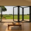 SFD4FG6LC-2390X2090-Fold-a-Side-Charcoal-F:Glass-Doors-1-door-opens-right-3-doors-open-left LM