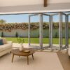 SFD5FG6LS-2990X2090-Fold-a-Side-Silver-F:Glass-Doors-5-doors-open-left LM