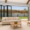 SFD5FG6RC-2990X2090-Fold-a-Side-Charcoal-F:Glass-Doors-5-doors-open-right LM