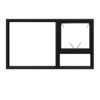 PT219LRBL-2090X890-window- black-single-top-opener-fixed-bottom-pane-fixed-left-pane
