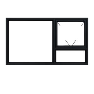 PT219LRBL-2090X890-window- black-single-top-opener-fixed-bottom-pane-fixed-left-pane
