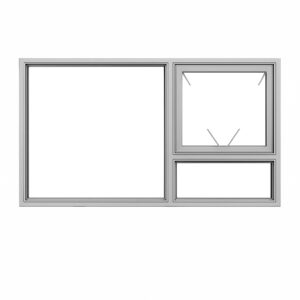 PT219RS-2090X890-window- silver-single-top-opener-fixed-bottom-pane-fixed-left-pane