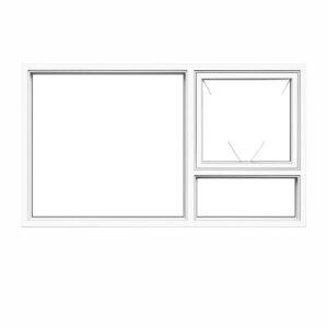 PT219RW-2090X890-window- white-single-top-opener-fixed-bottom-pane-fixed-left-pane