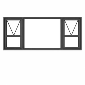 Kenzo - PTT219C - Aluminium Top-Hung W2090XH890mm Window Charcoal Top Openers both sides Fix in middle