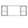Kenzo - PTT219S - Aluminium Top-Hung W2090XH890mm Window Silver Top Openers both sides Fix in middle