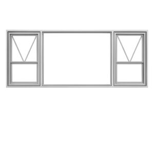 Kenzo - PTT219S - Aluminium Top-Hung W2090XH890mm Window Silver Top Openers both sides Fix in middle